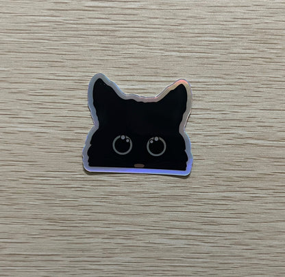 Holographic Black Cat Sticker