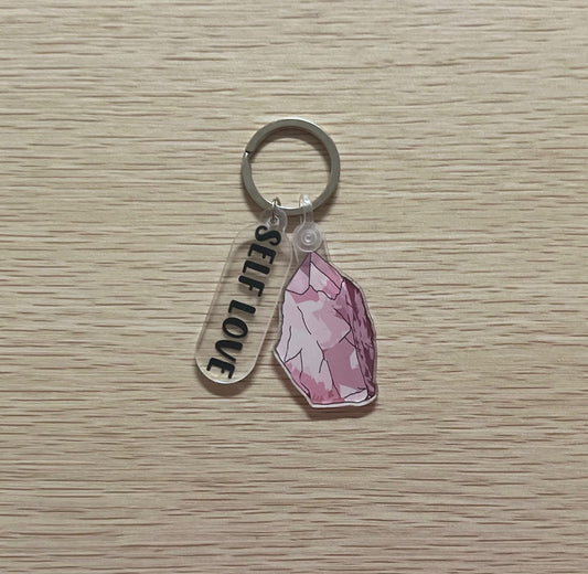 Rose Quartz Self Love Keychain