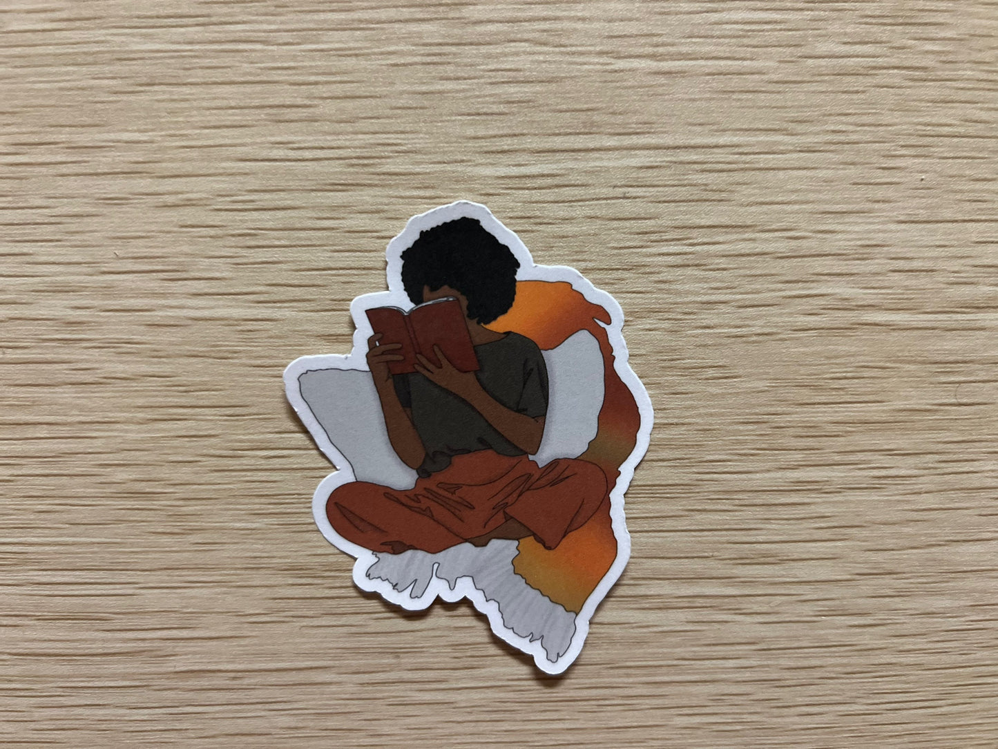 Cozy Reading Girl Sticker