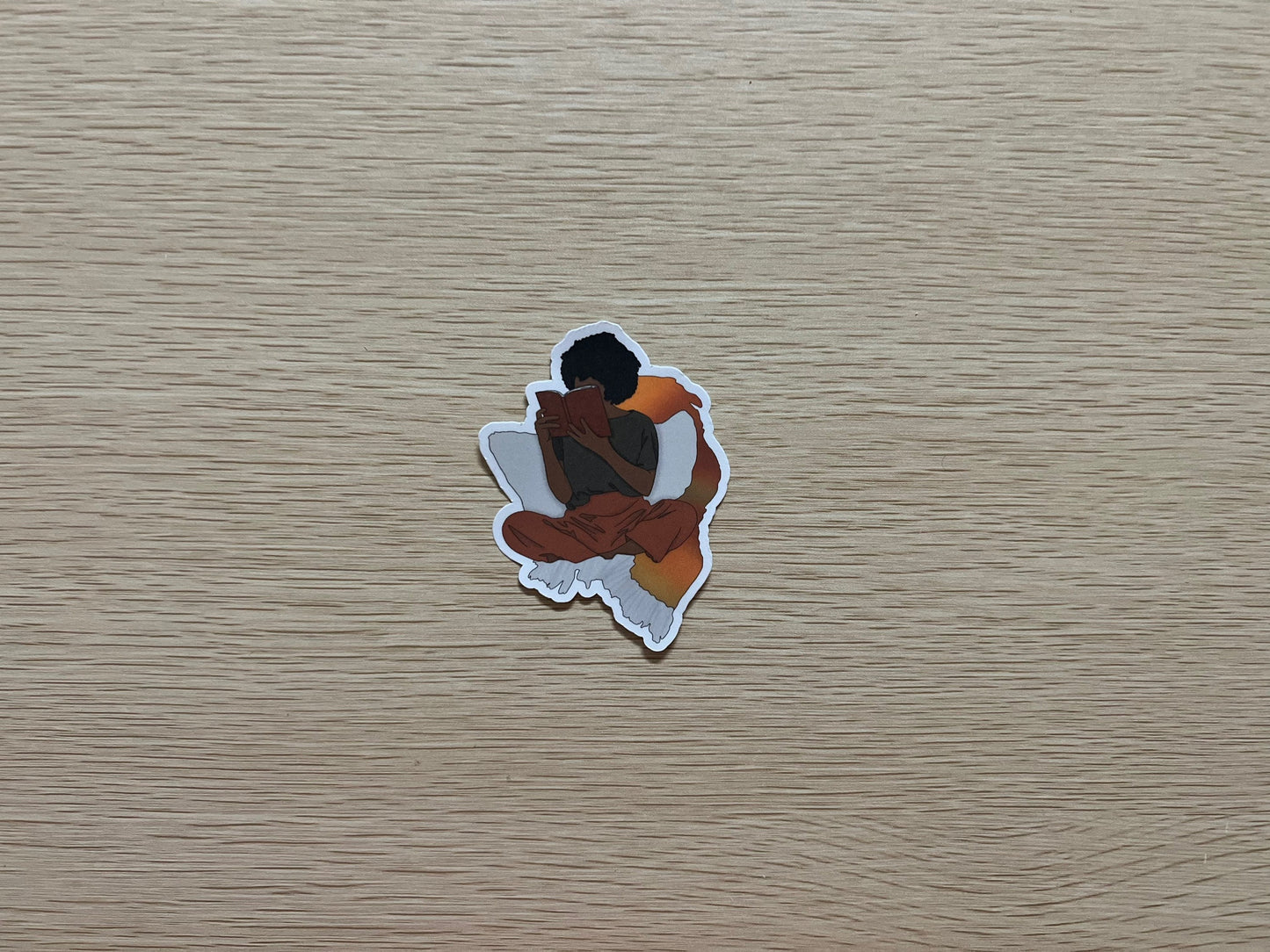 Cozy Reading Girl Sticker