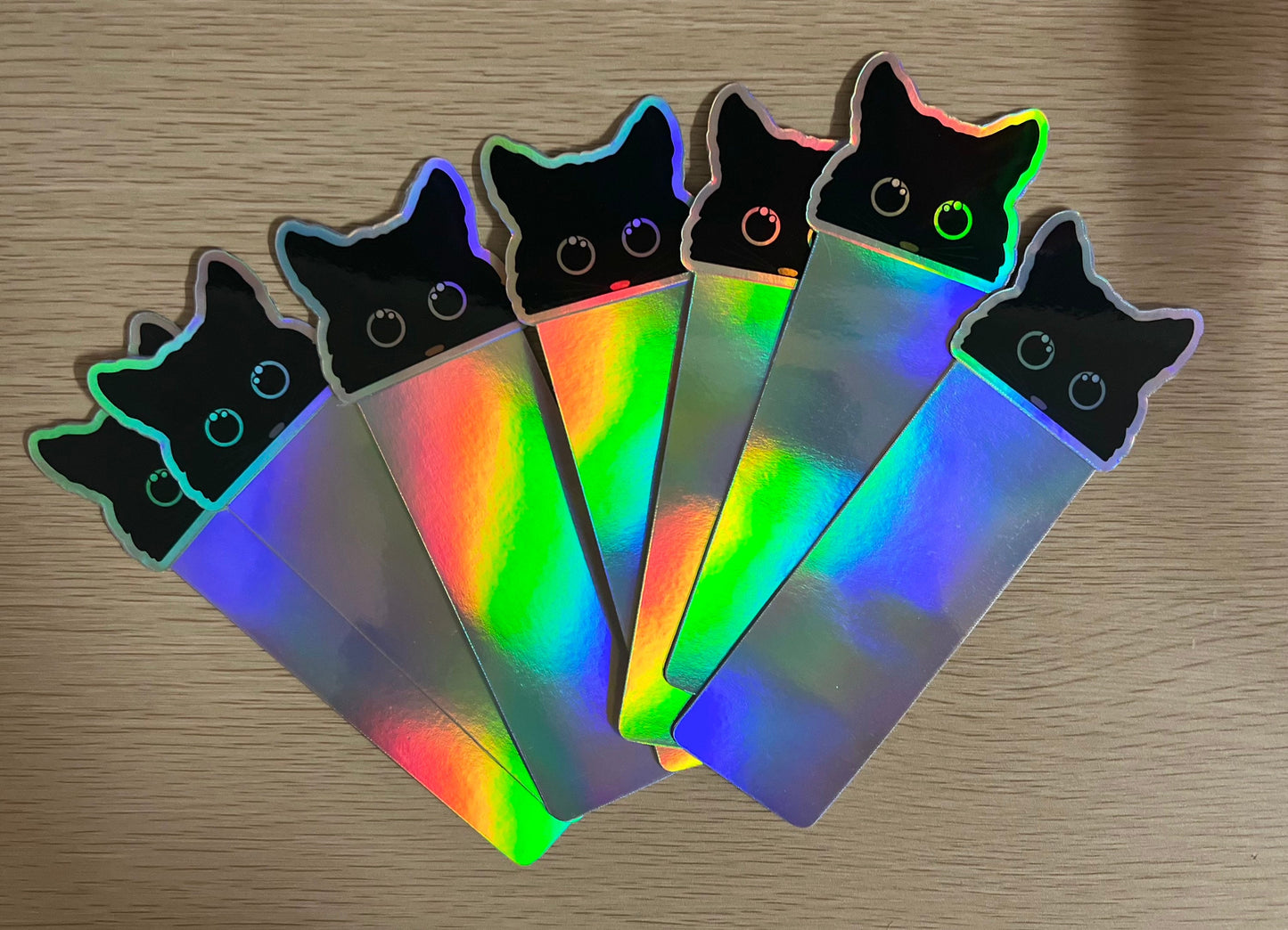 Holographic Black Cat Bookmark