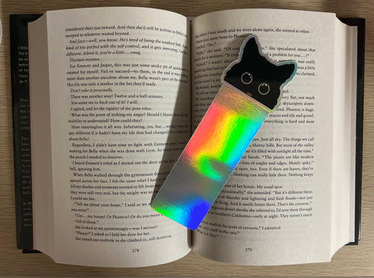 Holographic Black Cat Bookmark