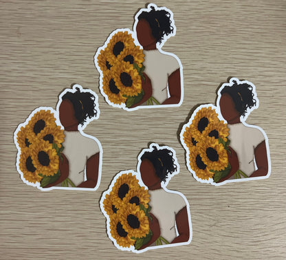 Sunflower Girl Sticker