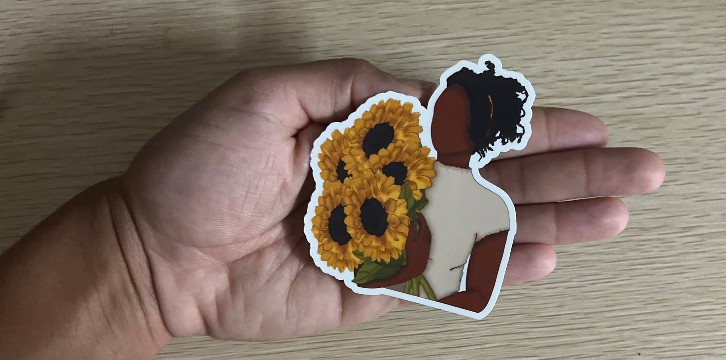 Sunflower Girl Sticker