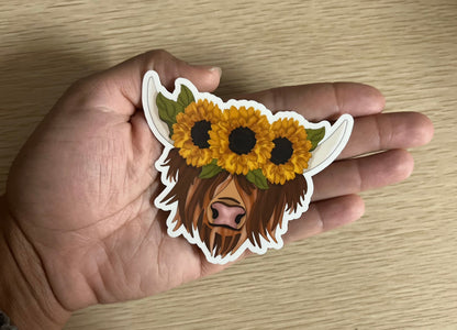 Sunflower Cow Sticker