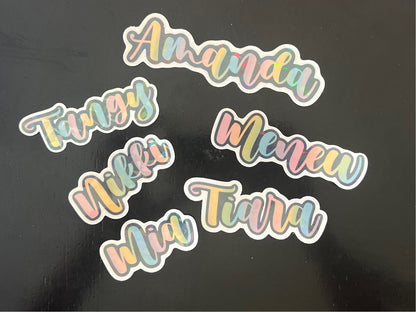 Pastel Holographic Name Sticker