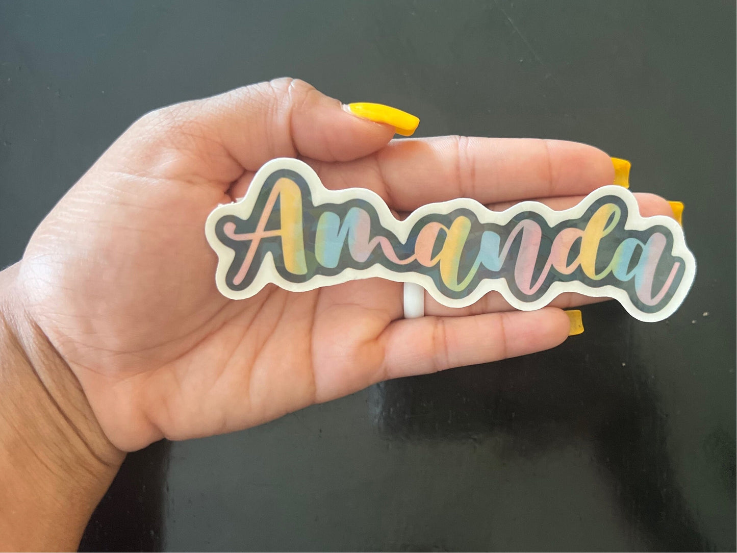 Pastel Holographic Name Sticker