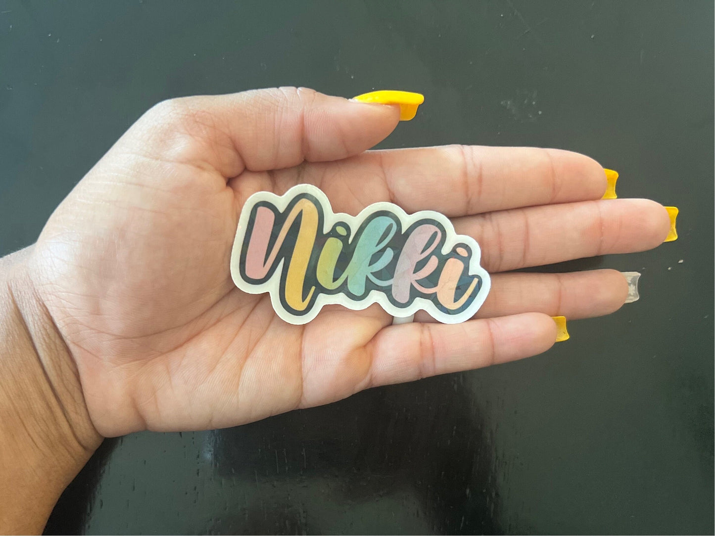 Pastel Holographic Name Sticker