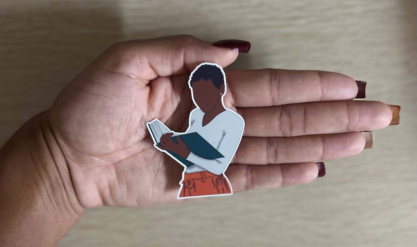 Fall Reading Girl Sticker