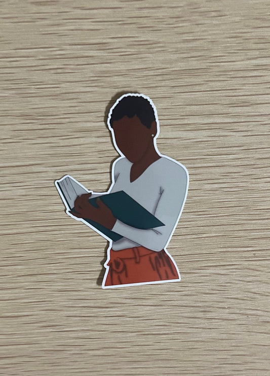 Fall Reading Girl Sticker