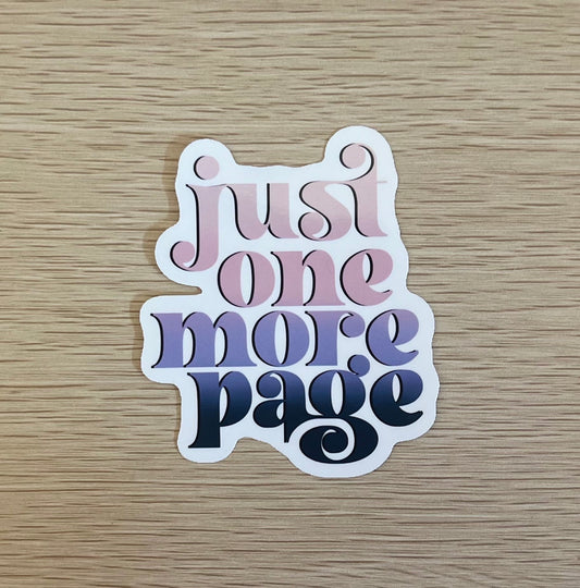 Just One More Page Sticker