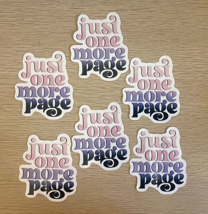 Just One More Page Sticker