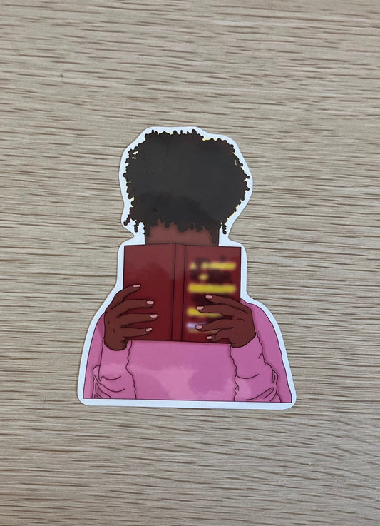 Girl Reading Book Sticker