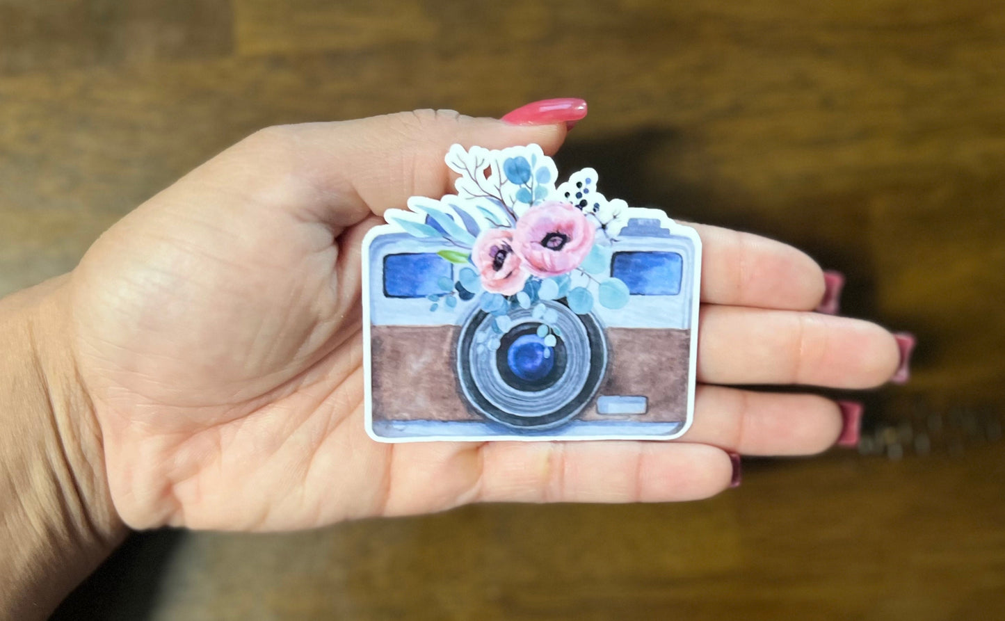 Floral Vintage Camera Sticker V1