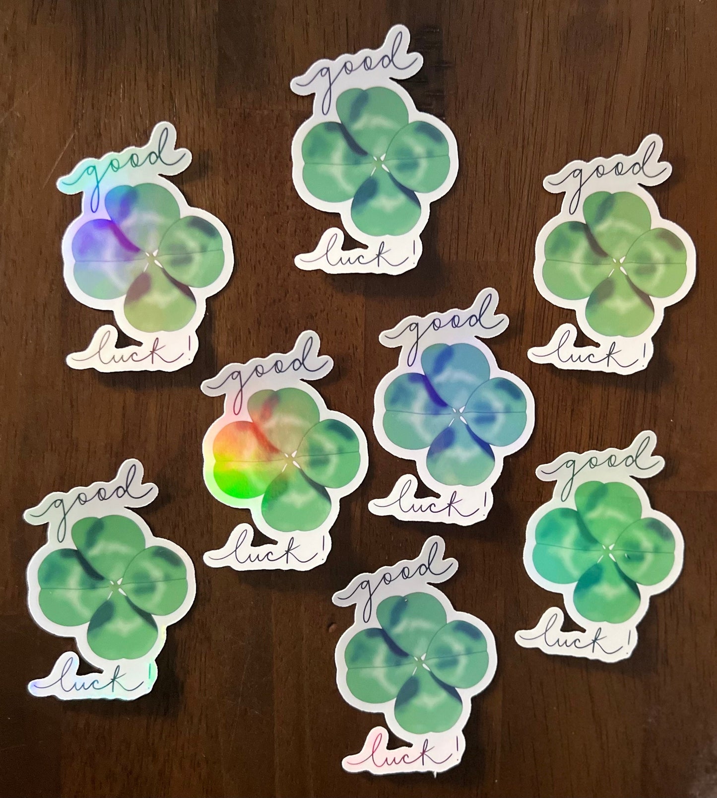 Holographic 4 Leaf Clover Good Luck Sticker