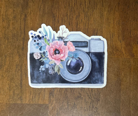 Floral Vintage Camera Sticker V4