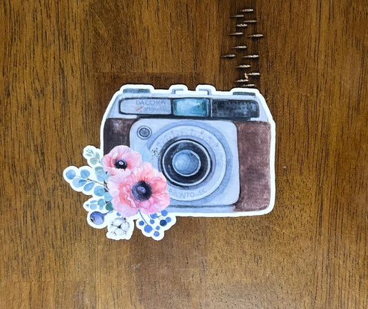 Floral Vintage Camera Sticker V3