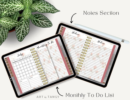 Undated Floral Yearly Digital Planner