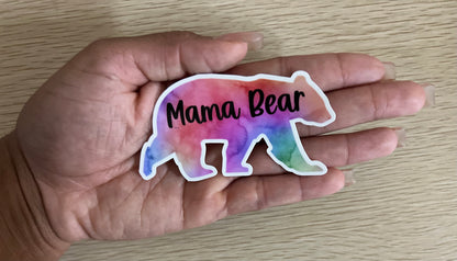 Mama Bear Watercolor Sticker