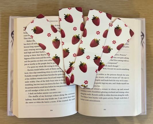 Floral Strawberry Bookmark